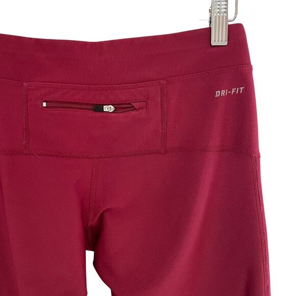 Nike Dri-Fit Cropped Running Capri Legging Maroon Size Small 0645CON - Picture 5 of 11